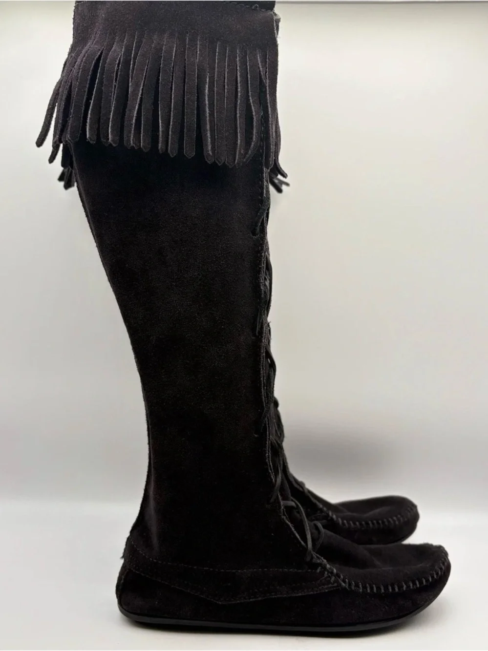 Minnetonka tall suede